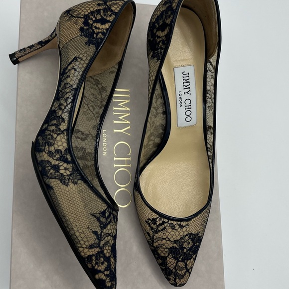 Authentic Jimmy Choo Romy 60 lace navy - Picture 3 of 11